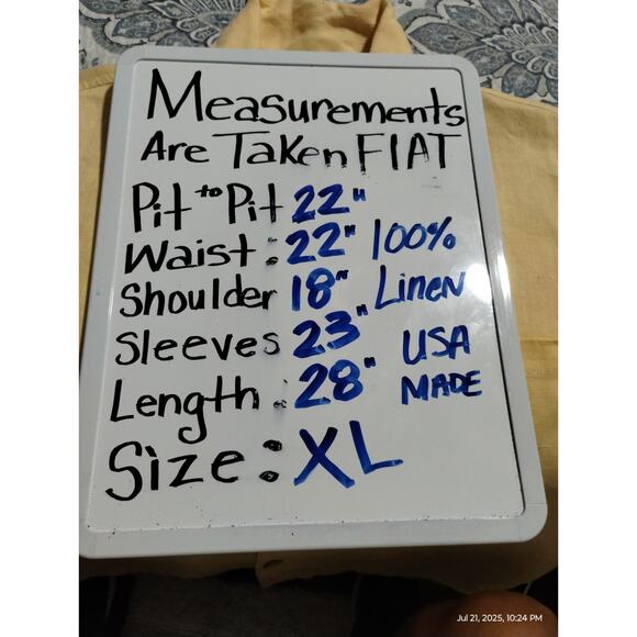 Private Edition Chicos Butter Yellow Linen Women's 1 Oversized Button Up Shirt - Picture 11 of 12